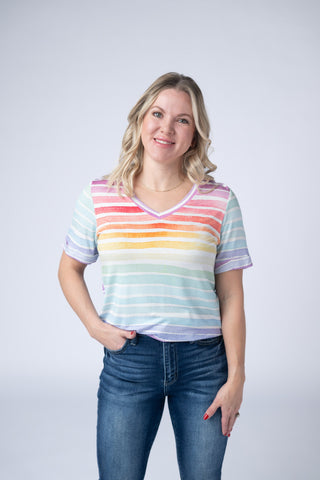 IN STOCK Sophie Top - Rainbow Stripes FINAL SALE