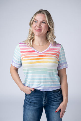 IN STOCK Sophie Top - Rainbow Stripes FINAL SALE