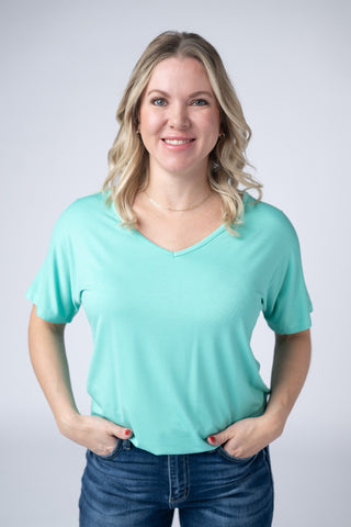 IN STOCK Chloe Cozy Tee - Turquoise