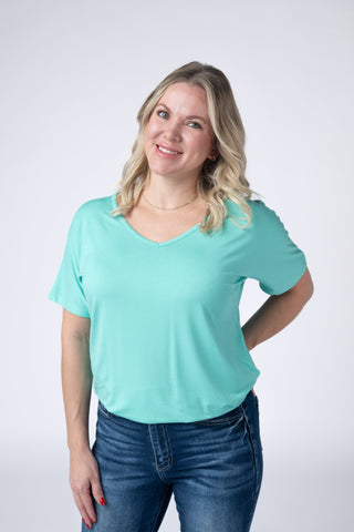 IN STOCK Chloe Cozy Tee - Turquoise