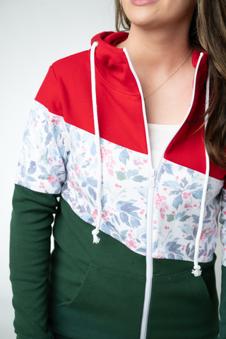 IN STOCK Colorblock Fullzip - Red, Winter Berry, Evergreen