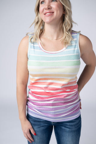 IN STOCK Ava Tank - Rainbow Stripes