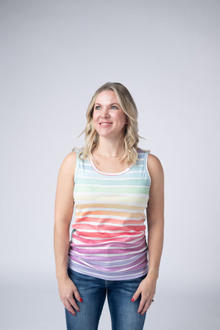 IN STOCK Ava Tank - Rainbow Stripes