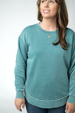IN STOCK Vintage Wash Pullover - Teal