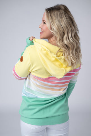 IN STOCK Colorblock Fullzip - Yellow, Rainbow Stripes, and Lime