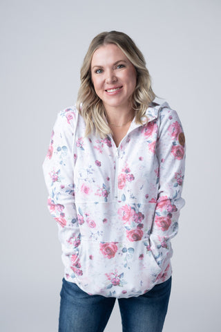 IN STOCK HalfZip Hoodie - Pink Bloom FINAL SALE