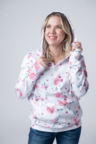 IN STOCK HalfZip Hoodie - Pink Bloom FINAL SALE
