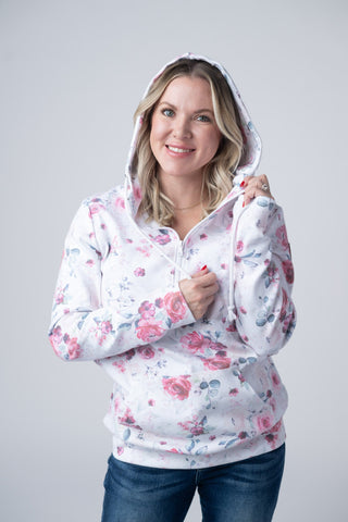 IN STOCK HalfZip Hoodie - Pink Bloom FINAL SALE