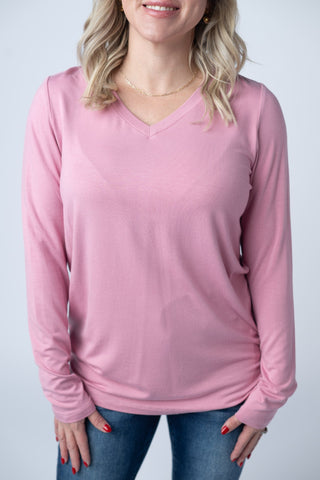 IN STOCK Larissa Long Sleeve Top - Rose