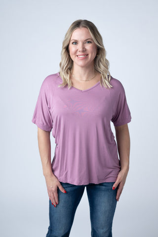 IN STOCK Bamboo V Neck Tee - Pink