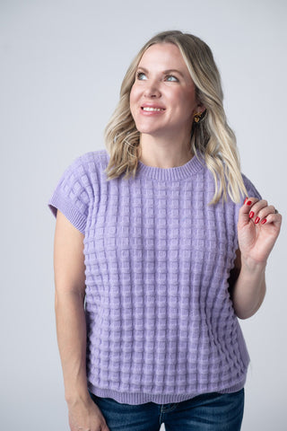 IN STOCK Kelly Knitted Top - Lavender FINAL SALE