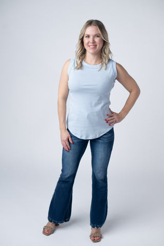IN STOCK Morgan Micro Striped Tank - Periwinkle FINAL SALE