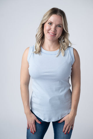 IN STOCK Morgan Micro Striped Tank - Periwinkle FINAL SALE