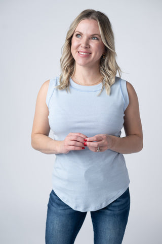 IN STOCK Morgan Micro Striped Tank - Periwinkle FINAL SALE