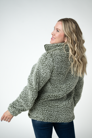 09.09 EN ROUTE Two Tone Fullzip Sherpa - Olive and White