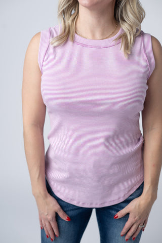 IN STOCK Morgan Micro Striped Tank - Orchid FINAL SALE