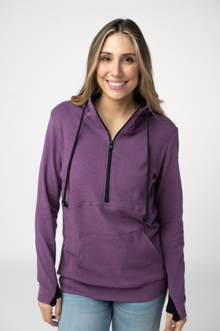 09.02 EN ROUTE Classic HalfZip Hoodie - Black and Purple
