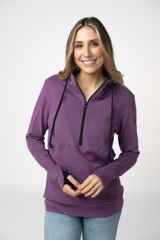 09.02 EN ROUTE Classic HalfZip Hoodie - Black and Purple