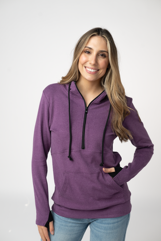 09.02 EN ROUTE Classic HalfZip Hoodie - Black and Purple