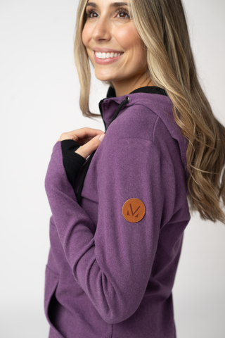 09.02 EN ROUTE Classic HalfZip Hoodie - Black and Purple