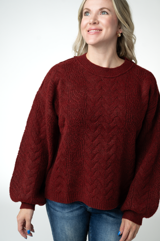 IN STOCK Dakota Sweater - Burgundy