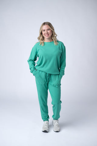 IN STOCK Corrine Ribbed Pullover Top - Emerald FINAL SALE