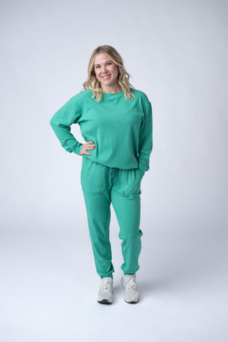 IN STOCK Corrine Ribbed Pullover Top - Emerald FINAL SALE