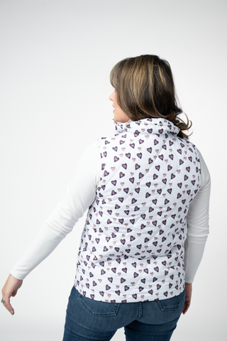PREBOOK Remy Zip Up Vest - Monochrome Hearts
