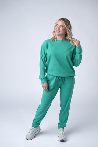 IN STOCK Corrine Ribbed Pullover Top - Emerald FINAL SALE