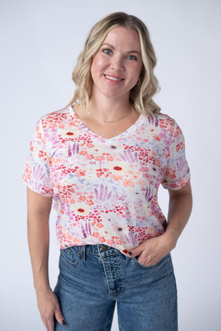 IN STOCK Sophie Top - Coral Sunset Floral FINAL SALE