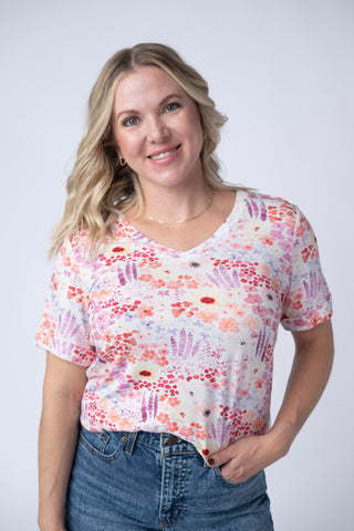 IN STOCK Sophie Top - Coral Sunset Floral FINAL SALE
