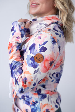 IN STOCK Soft Funnel Neck - Sunset Watercolor Floral FINAL SALE