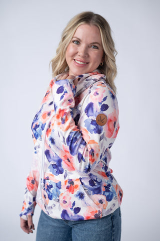 IN STOCK Soft Funnel Neck - Sunset Watercolor Floral FINAL SALE
