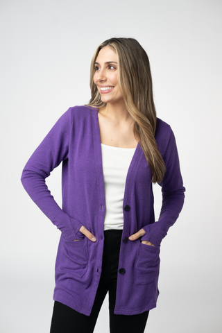 IN STOCK Cori Cardigan - Heathered Purple FINAL SALE