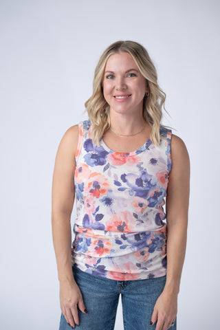 IN STOCK Ava Tank - Sunset Watercolor Floral FINAL SALE