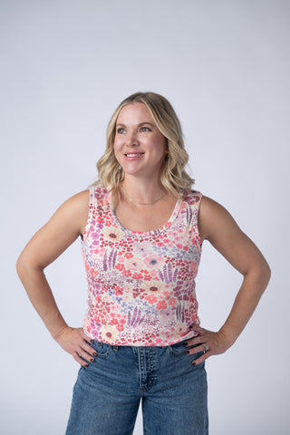 IN STOCK Ava Tank - Coral Sunset Floral FINAL SALE