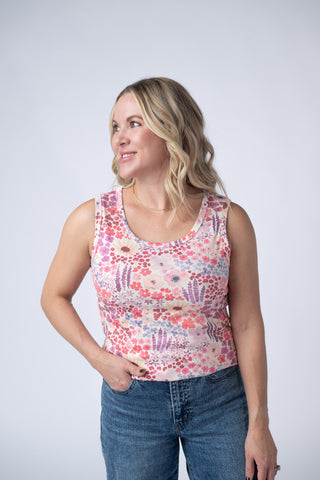 IN STOCK Ava Tank - Coral Sunset Floral FINAL SALE
