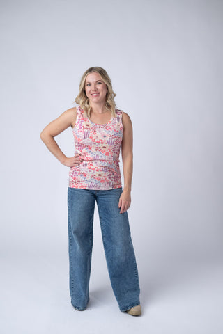 IN STOCK Ava Tank - Coral Sunset Floral FINAL SALE