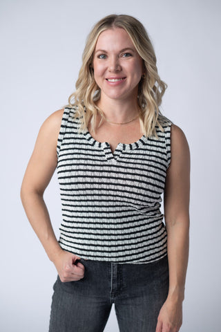 IN STOCK Stella Striped Tank - Black