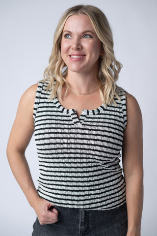IN STOCK Stella Striped Tank - Black