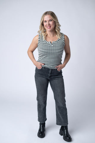 IN STOCK Stella Striped Tank - Black