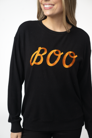 IN STOCK Corrine Embroidered Pullover Top - BOO