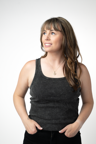 PREBOOK Audrey Vintage Wash Tank - Black