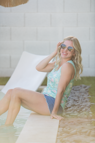 IN STOCK Noelle Tank - Aqua Palm