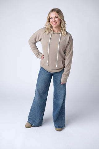 IN STOCK Kacey Ribbed Hoodie - Mocha FINAL SALE