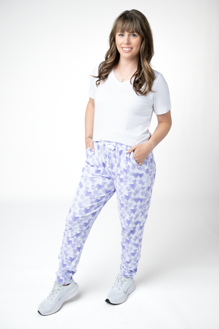 PREBOOK Classic Joggers - Lavender Hearts
