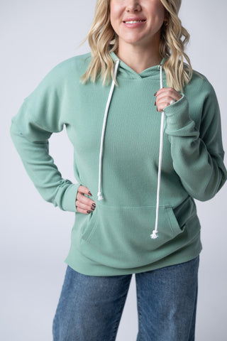 IN STOCK Kacey Ribbed Hoodie - Sage FINAL SALE