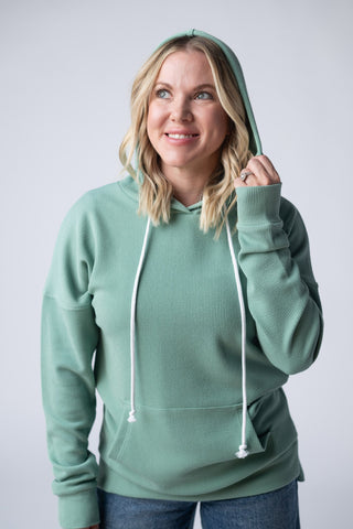 IN STOCK Kacey Ribbed Hoodie - Sage FINAL SALE