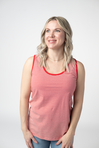 IN STOCK Micro Striped Tank - Red FINAL SALE