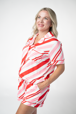 IN STOCK Brooke Top and Shorts Pajama Set - Candy Cane